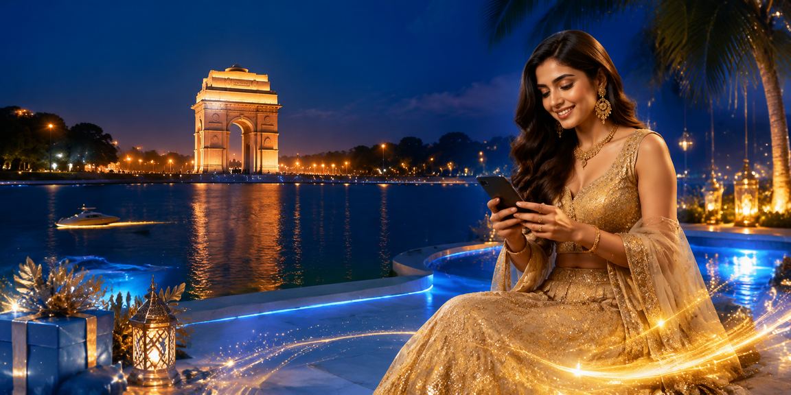 Excited player enjoying Aviator game on mobile in Delhi